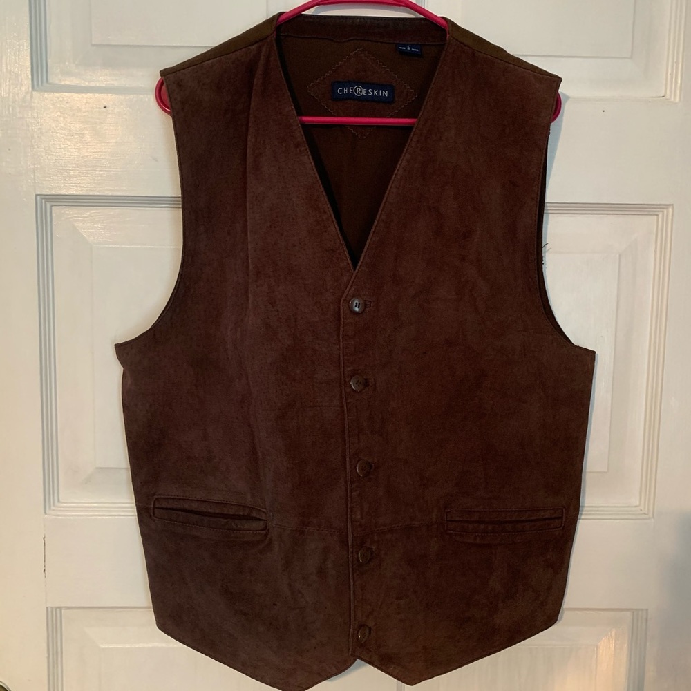 Chere Skin Brown Leather Vest Large
